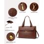 LOVEVOOK 15.6 in Vintage Leather Computer Bag Briefcase Office Business Handbag for Women Work Tote Laptop Bag with Clutch Purse