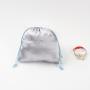 Colorful Custom Logo Printed Small Jewelry Faux Silk Packing Bag High End Drawstring Gift Silk Bag