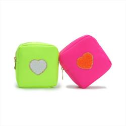 Keymay Nylon Waterproof Embroidery Cute Mini Zipper Pouch Cheap Personalized Cosmetic Bag Small Cosmetic Bag