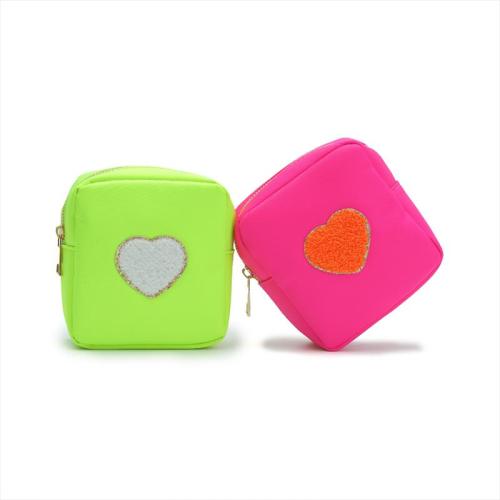 Keymay Nylon Waterproof Embroidery Cute Mini Zipper Pouch Cheap Personalized Cosmetic Bag Small Cosmetic Bag