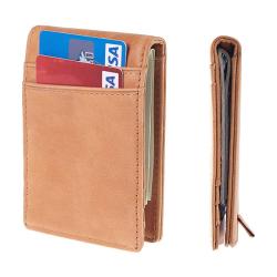 Leather Credit Card Wallet Holder Men Slim Wallet with Money Clip DDP shipping