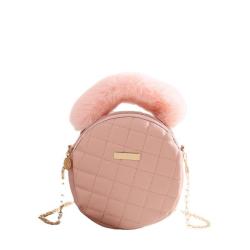 2024 Women's Plush round Small Bag Mini Crossbody Chain Bag with Single Strap Portable Embroidered Bag Wholesale