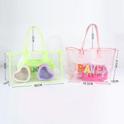 DIY Beach Tote Transparent Clear Tote Bag Waterproof Clear Shopping Bag Large Capacity PVC Tote Clear Tote Ladies the Tote Bag