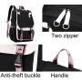Multifunctional Teenage Oxford School Bags Backpack Junior High School Students Bookbag Outdoor Daypack With Usb Charge Port
