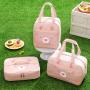 Gelory Daily Use 3 Sizes Outdoor Picnic Portable Insulated Thermal Lunch Handbag Oxford Cloth Cartoon Lunch Box Bag