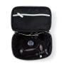Stock Mint PU Handle Train Case Toiletry Bag With Mesh Pockets Make Up Tools Jewelry Women Bulk Cosmetic Bags