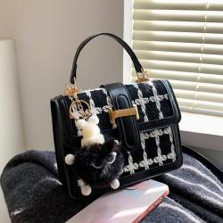 2023 Striped Women Fashion Handbags Embroidery Quality Handbags PU Fashion Ladies Hand Bags