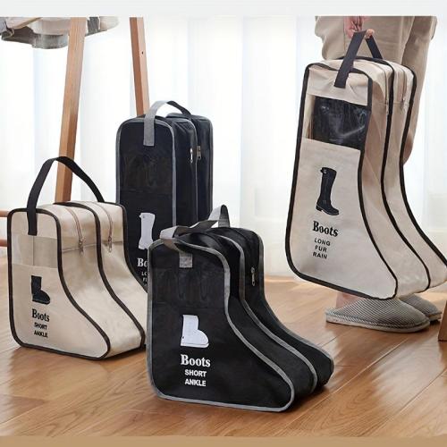 Custom LOGO Travel Shoes Bag Shoes Storage Box Portable Home Boot Storage Bag Visible Dust-Proof Boot Covers