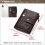 CST-001 New High Quality Vintage Genuine Leather RFID Men Wallet Buckle Pocket Zipper Purse Business ID Credit Card Holders