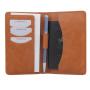 Soft PU leather passport holder with pen holder leather travel passport holder