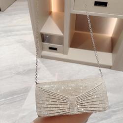 Twinkling ladies party wrinkle clutch bag women fabric purses dress clutch bag champagne dinner clutch bags evening handbags