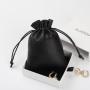 Logo Emboss Custom Black Bag Wholesale Drawstring Pouches Gift Packaging Cosmetic Jewelry Bags