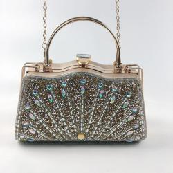 Ladies Wedding Evening Purse Diamond Hand Bag Rhinestone Purses Dinner Handbag Gold Evening bags For Women