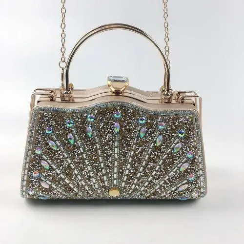 Ladies Wedding Evening Purse Diamond Hand Bag Rhinestone Purses Dinner Handbag Gold Evening bags For Women