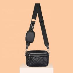 Mini Quilted Pattern Square Bag With Coin Purse Minimalist Multi-functional Crossbody Can Be Single-shoulder Backpack