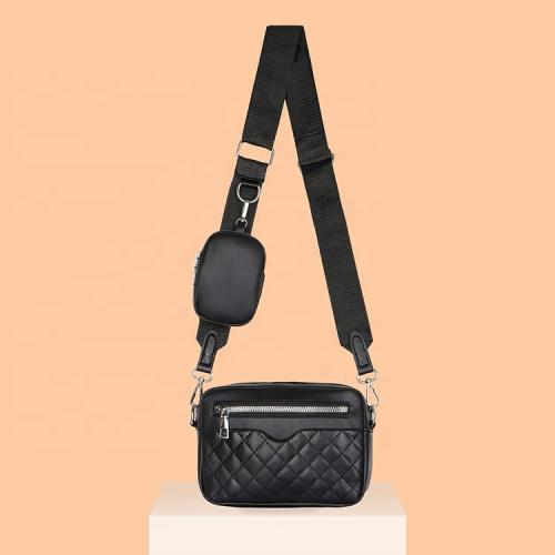 Mini Quilted Pattern Square Bag With Coin Purse Minimalist Multi-functional Crossbody Can Be Single-shoulder Backpack