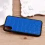 Custom Made Luxury Blue Embossed Faux Crocodile Genuine Cowhide Leather Cell Phone Case For Iphone X 11 12 13 14 15 Pro Max
