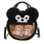new arrival plush ita bag with clear window transparent Ita bag custom fur animal Ita bag
