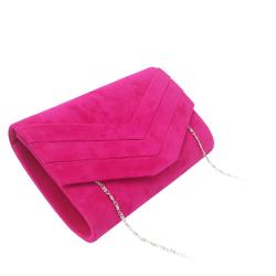 Hot Pink Fashion Velvet Evening Bag Clutch Purses for Women Ladies Handbag Clutch Chain Phone Bag for Wedding Party