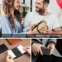 Customized aluminum card holder wallet automatic smart metal wallet leather pop up wallet