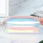 Gelory Multifunction Makeup Pouch Laser Cosmetic Bag TPU Colorful Illusion Student Transparent Makeup Storage Bag
