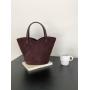 Trendy Design Advanced Handbag Faux suede Decoration Large Capacity Tote Bag   Retro Style Bucket Bag for Women