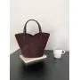 Trendy Design Advanced Handbag Faux suede Decoration Large Capacity Tote Bag   Retro Style Bucket Bag for Women