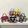 ZR372 Wholesale 2023 New Color Contrast Versatile Portable Shoulder Bag Geometric Horizontal Casual Crossbody Small Square Bag