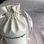 Custom Grosgrain Ribbon Printed Logo Cotton Linen Packaging Bag Eco Friendly Cotton Linen Drawstring Gift Pouch