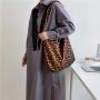 women's cross body bag simple large capacity fluffy bag new products popular leopard print single shoulder tote bag