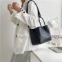 Creative design temperament shoulder bag women's luxury bucket bag fashion plain trend box women's handbag