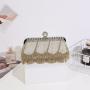 Wholesale Inlaid Diamond Tassel Handheld Chain Box Dinner Hand Bags Ladies Rhinestone Evening Bag Women Handbag