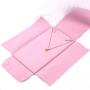 Custom Gold Stamping Microfiber Jewelry Display Luxury Suede Microfiber Necklace Earring Jewelry Pouch With Insert Card Pad