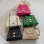 2023 New Thread Cover PU Shoulder Bag High Quality Fashion Trapezoidal Lock Chain Bag Wholesale Women Handbags