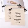 Custom Logo Printed Natural Muslin Packaging Bag Drawstring Organic Wedding Christmas Party Gift Storage Cotton Pouch