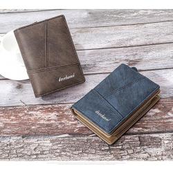 ZWY275 Wholesale Vintage Men PU Short Wallet Daily Practical New Multi Card Slot Bifold Money Clip Lightweight Zipper Card Case