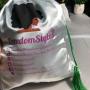 Large Green White Silk Satin Shoes Dust Drawstring Pouch