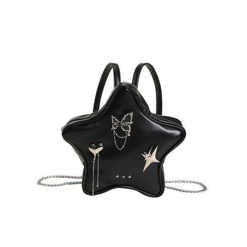 2023 Fashion Design Pu Leather Women Mini School Backpacks Custom Star Shape Designer Backpack