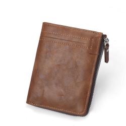 Cheap Casual Men's PU Leather Wallets Anti-Theft RFID Short Wallet Black Credit Card Holder Coin Cash Clip Zip Around Wallet