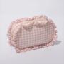 2021 New Products Lotus Leaf Edge  Makeup Travel Bag Fashion Design Toiletries Custom Ruffles Pouch