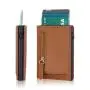 Customized Logo Magnetic Wallet Pu Leather Credit Card Holder Transparent Window Pop up Card Holder With Zipper Coin Pocket