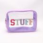 Keymay Popular Custom Logo 5 Colors 4 Sizes Portable Waterproof Transparent Clear Pvc Makeup Toiletry Bag Clear Cosmetic Bag