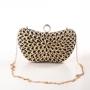 Custom wholesale women's purse night hand wrapped gold chain light floral rhinestone custom craft logo style pattern for ladies