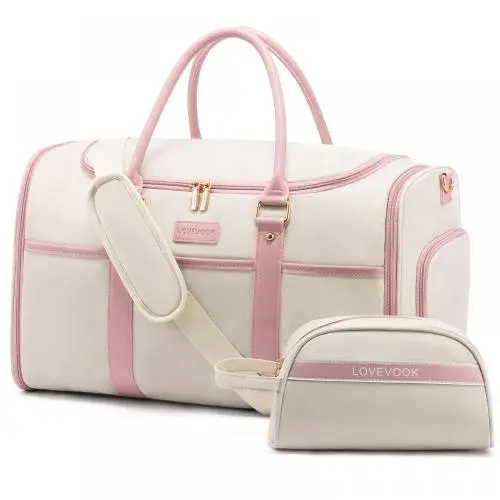 Lovevook Large Durable Duffel Bags with Shoes Compartment Wash Bags portable Carry on Ladies Luggage Travel Duffel Bags 2pcs