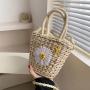 2024 New Arrival Fashion Women Weave Straw Beach Bags For Ladies Casual Hand Bag