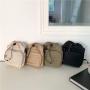 New Product Simple Small Crossbody Bag Casual Fashion Nylon Shoulder Bag Drawstring Ruched Women's Mini Bag with Removable Strap