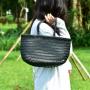 2024 Luxury Handmade Woven Genuine Leather Tote Bag Handbag For Women With Pouch