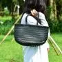 2024 Luxury Handmade Woven Genuine Leather Tote Bag Handbag For Women With Pouch