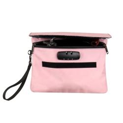 Odor Proof Pink Ladies/Women/Designer Bag with Activated Carbon Lined Storage Combination Lock Sealing Travel Box Pouch