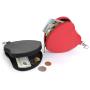 HR474 Fashion New Coin Key Carrying Bag Portable Unisex Solid Color Zipper Mini PU Leather Love Shape Wallet Handheld Purse